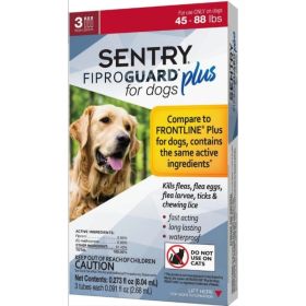 Sentry Fiproguard Plus IGR for Dogs & Puppies - Large - 3 Applications - (Dogs 45-88 lbs)