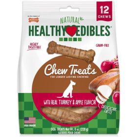 Nylabone Healthy Edibles Flavor Combos Treats - Turkey & Apple - Petite - 12 Pack