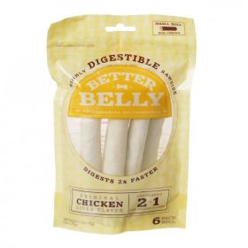 Better Belly Rawhide Chicken Liver Rolls - Small - 6 Count