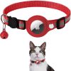 Reflective AirTag Dog Collar;  Padded Apple Air Tag Dog Collar;  Heavy Duty Dog Collar - Red