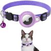 Reflective AirTag Dog Collar;  Padded Apple Air Tag Dog Collar;  Heavy Duty Dog Collar - Purple