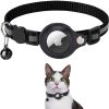 Reflective AirTag Dog Collar;  Padded Apple Air Tag Dog Collar;  Heavy Duty Dog Collar - Black