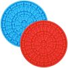 2pcs Dog Lick Pad Pet Shower Grooming Slow Feeder Dog Distraction Mat Slow Treat Dispensing Mat With Powerful Suction Cats Slow Feeder Li - Blue & Red