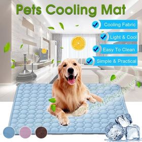 Dog Mat Cooling Summer Pad Mat For Dogs Cat Blanket Sofa Breathable Pet Dog Bed Summer Washable For Small Medium Large Dogs Car - mesh cloth blue - S