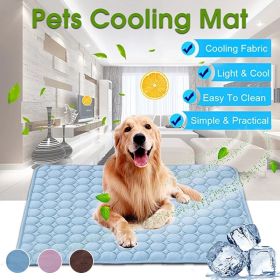 Dog Mat Cooling Summer Pad Mat For Dogs Cat Blanket Sofa Breathable Pet Dog Bed Summer Washable For Small Medium Large Dogs Car - mesh cloth blue - L