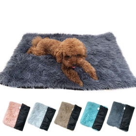 Soft Plush Padded Pet Sleeping Mat Soft Pet Mattress Puppy Dog Cat Sofa Cushion Warm and Breathable Large Dog Pet Bed Dog Mat - Blue - M(40X60CM)