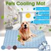 Dog Mat Cooling Summer Pad Mat For Dogs Cat Blanket Sofa Breathable Pet Dog Bed Summer Washable For Small Medium Large Dogs Car - mesh cloth blue - XL