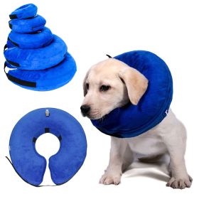 Inflatable Pet Collar dog collar Anti-bite Neck Elizabethan Collar Cute Cat Dog Puppy Neck Protective Circle Collar For Small Large Dogs - Blue - XL