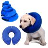 Inflatable Pet Collar dog collar Anti-bite Neck Elizabethan Collar Cute Cat Dog Puppy Neck Protective Circle Collar For Small Large Dogs - Blue - S