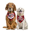 Christmas pet Dog Bandana and Collar; Bow Tie Dog Collar; 2pcs dog collar - red+green(2pcs) - M fits neck circumference 20-42cm