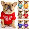 dog clothes starling English short bulldog pet clothing round collar T-shirt Teddy than panda dog clothing - red - 2XL