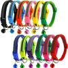 Small Pet Color Buckle Reflective Collars 1.0 Patch Bells Dog Collar Safety Adjustable For Cats Puppy Night Outdoor Supplies - Fluorescent Green - 19x