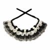 Retro Black Lace Collars Handmade Dog Necklace Cat Neckerchief Beads 8.2-11.2" - Default