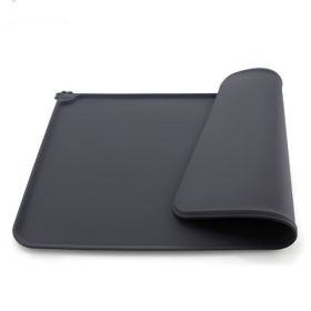 Pet Non Slip Placemat Silicone Mat Waterproof Placemat Feeding Mat Dog Cat Food Tray - Gray