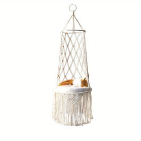 1pc Hand-Woven Cat Nest Hammock Basket - Comfortable and Stylish Wall Hanging Pet Bed for Small Dogs and Cats - 40CM/15.74IN