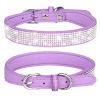 Pet Collar Shiny Artificial Rhinestone Dog Collar For Puppy And Cat; Microfiber Cat Collar - Light Purple - XS