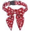 Sunflower Christmas Pet Collar Pet Bow Tie Collar With Adjustable Buckle For Dogs And Cats - Burgundy - S