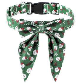 Sunflower Christmas Pet Collar Pet Bow Tie Collar With Adjustable Buckle For Dogs And Cats - Dark Green - L