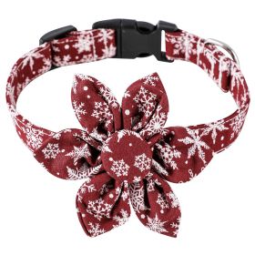 Sunflower Christmas Pet Collar Pet Bow Tie Collar With Adjustable Buckle For Dogs And Cats - Dark Red - L