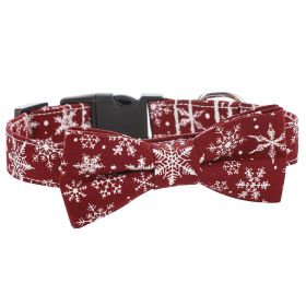 Sunflower Christmas Pet Collar Pet Bow Tie Collar With Adjustable Buckle For Dogs And Cats - Red - S