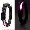 Solar And USB Rechargeable Light Up Pet Collar Waterproof LED Dog & Cat Collars For Night Walking - Pink - M