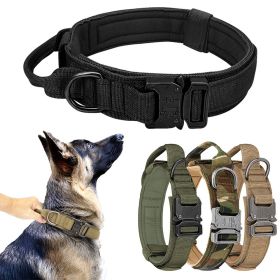 Tactical Pet Collar; Dog Collar With Handle; Military Heavy Duty Dog Collars For Medium Large Dogs - Army Green - XL