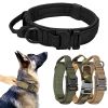 Tactical Pet Collar; Dog Collar With Handle; Military Heavy Duty Dog Collars For Medium Large Dogs - black - M