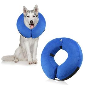 Soft Dog Cone Collar for After Surgery - Inflatable Dog Neck Donut Collar - Elizabethan Collar for Dogs Recovery - CQLQ02 GREY - L