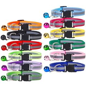 Nylon Collar Reflective With Small Bell For Dog & Cat; Dog Collar; Adjustable dog collar - Black - Adjustment: 19-32cm