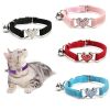 Pet Collar Adjustable Soft Collar With Bell For Dogs Kitten Cats - Red - one-size