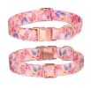 Sunflower pet collar cotton breathable dog collar pet supplies wholesale - Broken orange - S width 1.5 adjustment 26-42cm