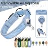 Cross-border new dog collar airtag locator anti-lost pet collar; Pet Collar with AirTag Case Holder - Camouflage blue collar set - Size S: 2.5 * 30-37