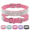 Dog Collar Crystal Glitter Rhinestone Pet Collars Zinc Alloy Buckle Collar For Small Medium Dogs Cats Chihuahua Pug Dog Collar - Red - XS