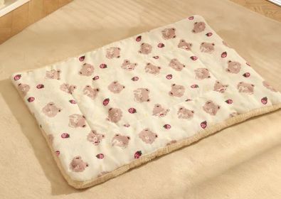 Pet Blanket Dog Cat Bed Winter Warm Mat Four Seasons Universal Blanket - Strawberry - M