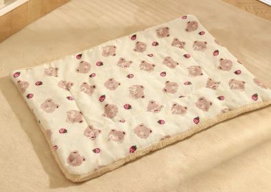 Pet Blanket Dog Cat Bed Winter Warm Mat Four Seasons Universal Blanket - Strawberry - L