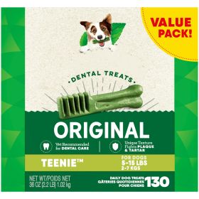 Original Flavor Teenie Size Dental Chew Treats for Dogs;  36 oz. Pack (130 Treats) - 1 pack