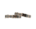 Adjustable Collar - Quick Release Metal Alloy - Beige Plaid - M - Beige Plaid