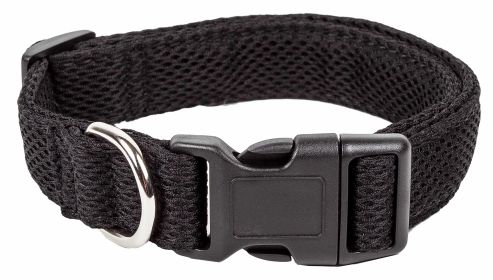 Pet Life 'Aero Mesh' 360 Degree Dual Sided Comfortable And Breathable Adjustable Mesh Dog Collar - Black - Small