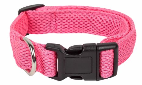 Pet Life 'Aero Mesh' 360 Degree Dual Sided Comfortable And Breathable Adjustable Mesh Dog Collar - Pink - Small