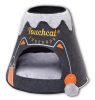 Touchcat Molten Lava Designer Triangular Cat Pet Kitty Bed House With Toy - Black/White