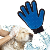 Pet Hair Deshedding Brush Comb Glove For Pet Dog Cleaning Massage Glove - Black & Blue - Right