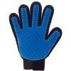 Pet Hair Deshedding Brush Comb Glove For Pet Dog Cleaning Massage Glove - Black & Blue - Right