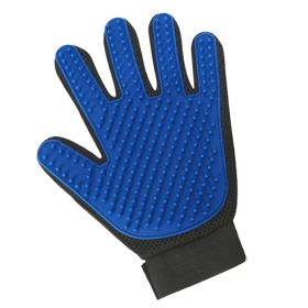 Pet Hair Deshedding Brush Comb Glove For Pet Dog Cleaning Massage Glove - Black & Blue - Left