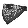 Adjustable Bandana Leather Pet Collar Triangle Scarf - Black - L