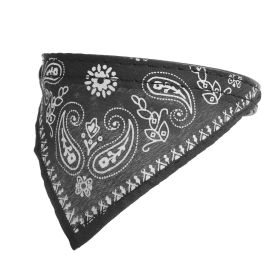 Adjustable Bandana Leather Pet Collar Triangle Scarf - Black - S