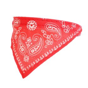 Adjustable Bandana Leather Pet Collar Triangle Scarf - Red - S