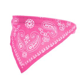 Adjustable Bandana Leather Pet Collar Triangle Scarf - Pink - S