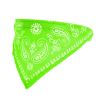 Adjustable Bandana Leather Pet Collar Triangle Scarf - Green - S