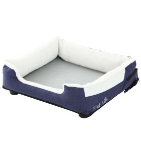 Pet Life "Dream Smart" Electronic Heating and Cooling Smart Pet Bed - Navy - Medium