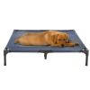 Elevated Dog Bed - 36x29.75-Inch Portable Pet Bed with Non-Slip Feet - Indoor/Outdoor Dog Cot or Puppy Bed for Pets up to 80lbs - Navy Blue